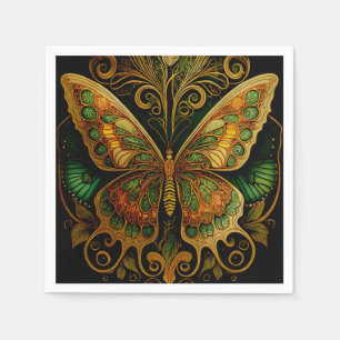 Art Nouveau Gouden Vlinder Servet