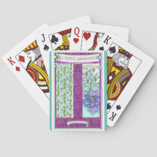 Art nouveau Grapevine florale blauwgroen paarse Pokerkaarten