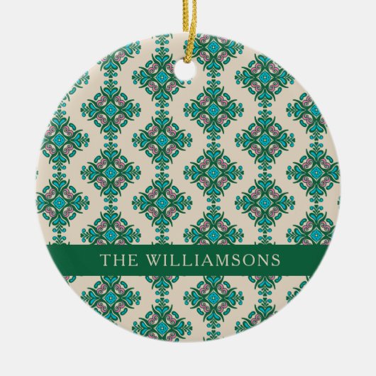 Art Nouveau Green - aangepast Keramisch Ornament (Voorkant)