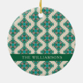 Art Nouveau Green - aangepast Keramisch Ornament (Achterkant)