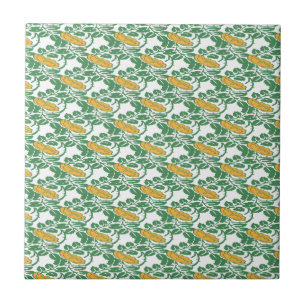 Art Nouveau Green Buttercup behang Tegeltje