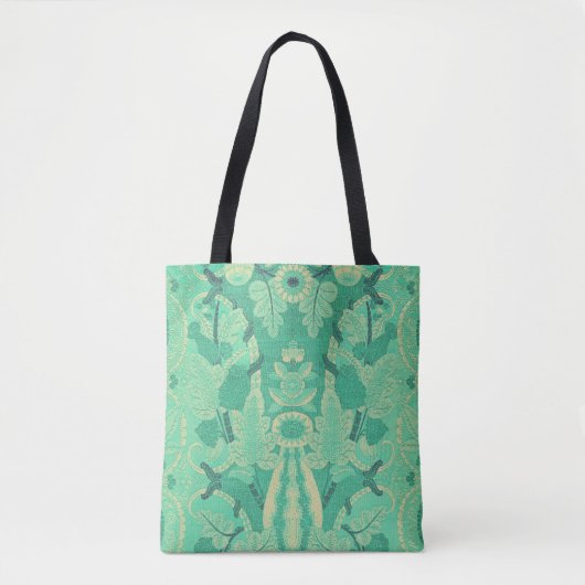 Art Nouveau Green Plant Canvas tas (Voorkant)