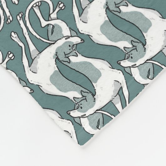 Art Nouveau Greyhounds Fleece Deken (Hoek)