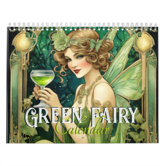  Art Nouveau Groene Fairy Fantasy Fae Vrouwen Kalender