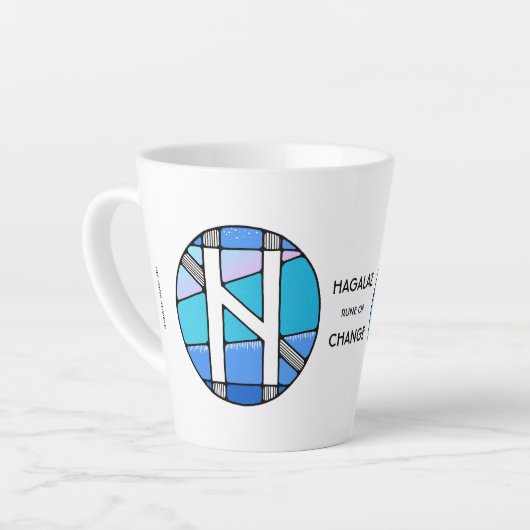 Art Nouveau Hagalaz Rune of CHANGE! Latte Mok (Linkerhoek)