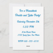 Art Nouveau Hanoukka Invitation Appartement de vac (Dos)