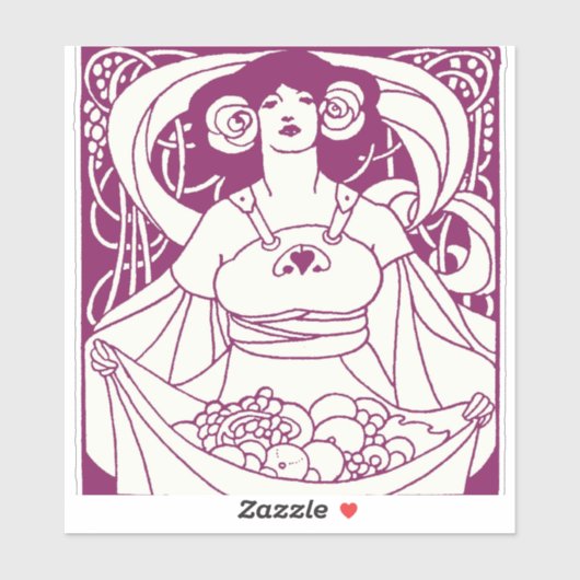 Art Nouveau Harvest Lady Sticker (Vel)
