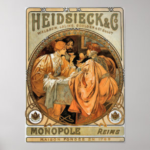  Art Nouveau Heidsieck en Co. 1901 Mucha Poster
