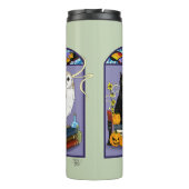Art Nouveau Heks Uil Kat Halloween Thermosbeker (Achterkant)