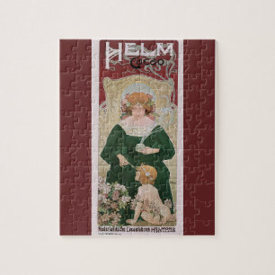 Art Nouveau Helm Cacao door Privat Livemont uit he Legpuzzel