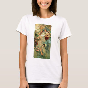 Art Nouveau ~ herfst door Alphonse Mucha T-shirt