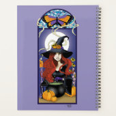 Art Nouveau Herfst Heks Pompoenen Paarse Maan Planner (Achterkant)