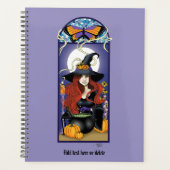 Art Nouveau Herfst Heks Pompoenen Paarse Maan Planner (Voorkant)