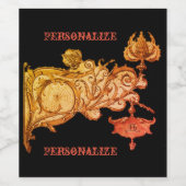 Art nouveau herfst sconce spiderweb anton seder wijn etiket (Enkel label)