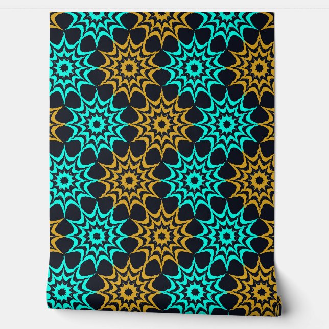 Art Nouveau Hex Star Pattern  Behang (Afrollen)