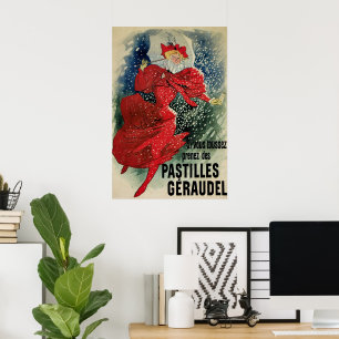 Art Nouveau-hoestbonbons van Geraudel uit het verl Poster