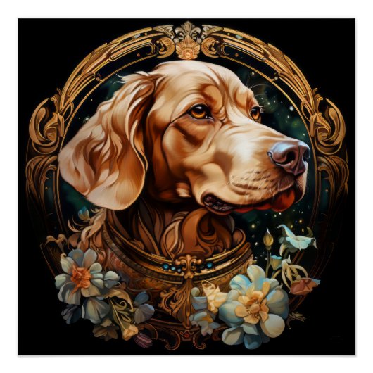 Art Nouveau Hond Perfect Poster (Voorkant)