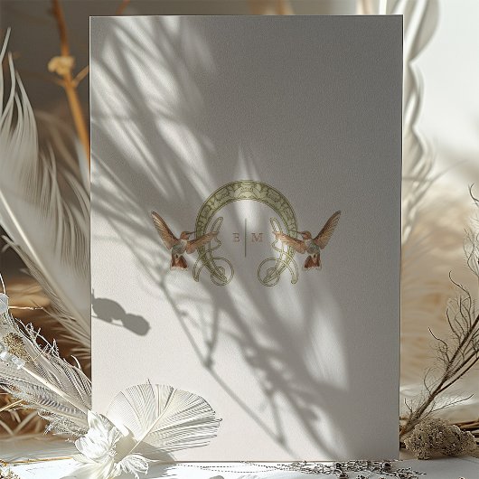 Art Nouveau Hummingbird Save the Date Kaart