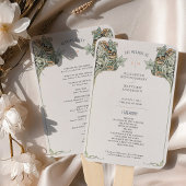 Art Nouveau huwelijksprogramma Kaart Handwaaier