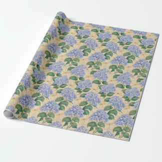 Art Nouveau Hydrangea Pattern with Dragonflies Cadeaupapier