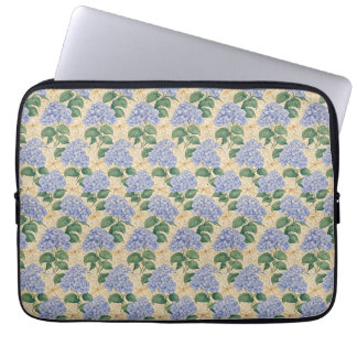 Art Nouveau Hydrangea Pattern with Dragonflies Laptop Sleeve