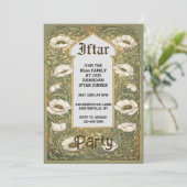 Art Nouveau Iftar Poppy Flower Invitation (Debout devant)