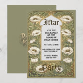 Art Nouveau Iftar Poppy Flower Invitation (Devant / Derrière)