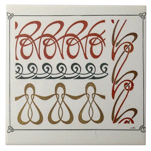 Art Nouveau Illustratie door Alphonse Mucha Tegeltje (Voorkant)