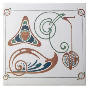  Art Nouveau Illustratie door Mucha Tegeltje