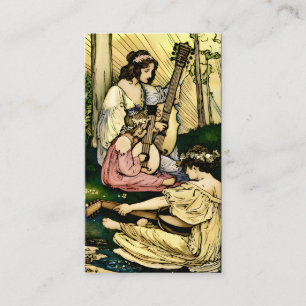 Art Nouveau-illustratie van een fee Visitekaartje