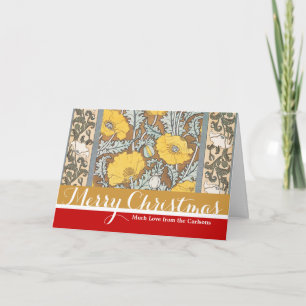 Art Nouveau illustratie van gele papaverbloem Feestdagen Kaart