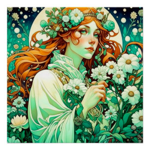 Art Nouveau Imbolc Keltische Lente Perfect Poster