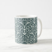 Art Nouveau Inspired Florals Mug - Green (Devant droit)