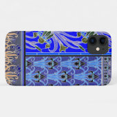 Art nouveau iris bloem elegant  blauw zwart Case-Mate iPhone case (Achterkant (horizontaal))