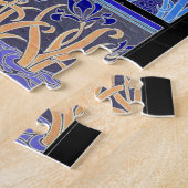 Art nouveau iris flower elegant floral legpuzzel (Zijkant)