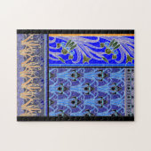 Art nouveau iris flower elegant floral legpuzzel (Horizontaal)