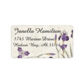 Art Nouveau Iris Flowers Adresetiketten Etiket (Voorkant)