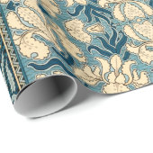 Art Nouveau Iris in Blue Cadeaupapier (Rol Hoek)