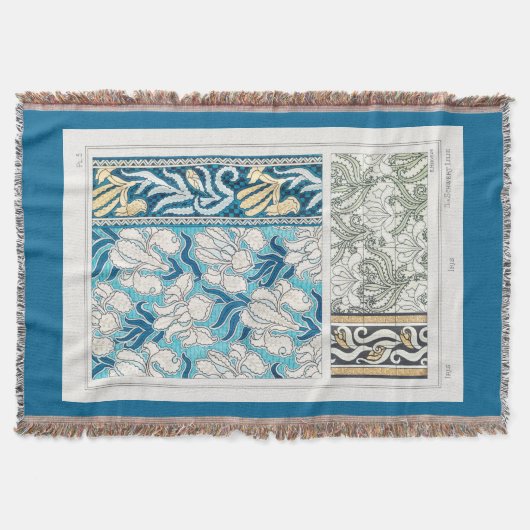 Art nouveau iris lily floral Textielkunst Deken (Voorkant)