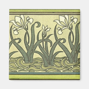 Art Nouveau Irises - Magnet Magneet