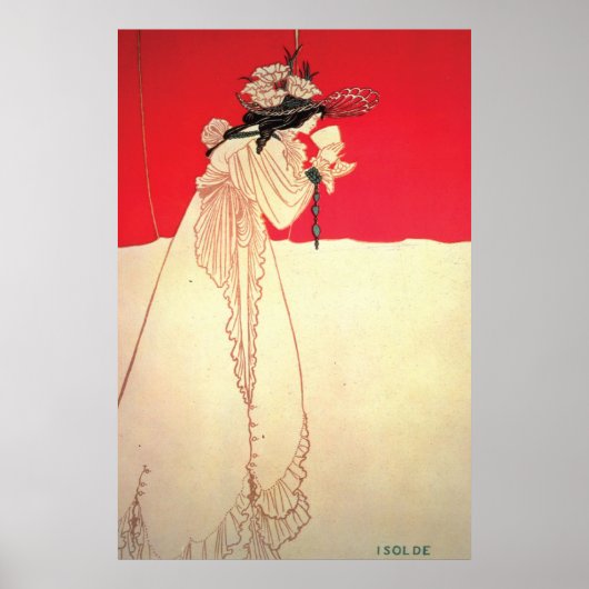 Art Nouveau ~ Isolde door Beardsley Poster (Voorkant)