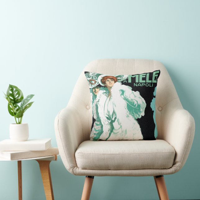  Art Nouveau, Italiaanse Mode, Fancy vrouwen Kussen (Stoel)