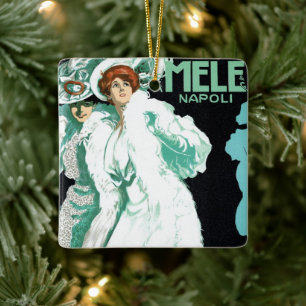  Art Nouveau, Italië Mode en Fancy vrouwen Keramisch Ornament