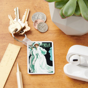 Art Nouveau, Italië Mode en Fancy vrouwen Sleutelhanger