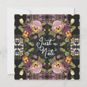 Art Nouveau Jardin de Pansies Carte Vintage Plat