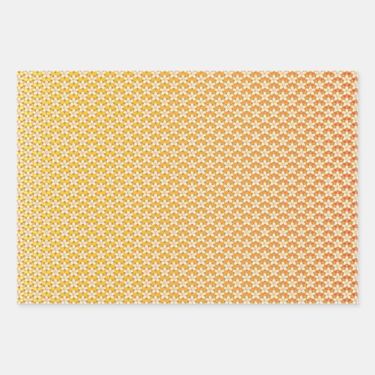 Art Nouveau jaune Jonquil papier peint fleuri damé (Devant)