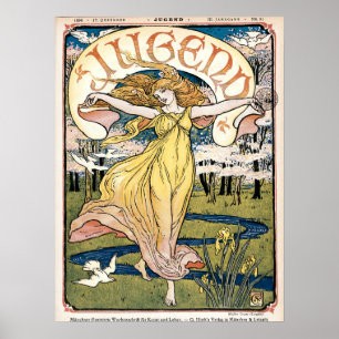  Art Nouveau Jugend Hoesje van Walter Crane Poster