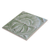 Art nouveau jugendstil bloem tegel grijs groen tegeltje (Zijkant)