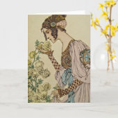 Art Nouveau Kaart (Gele Bloem)