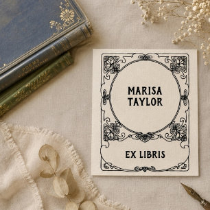 Art nouveau kader ex libris rubberstempel